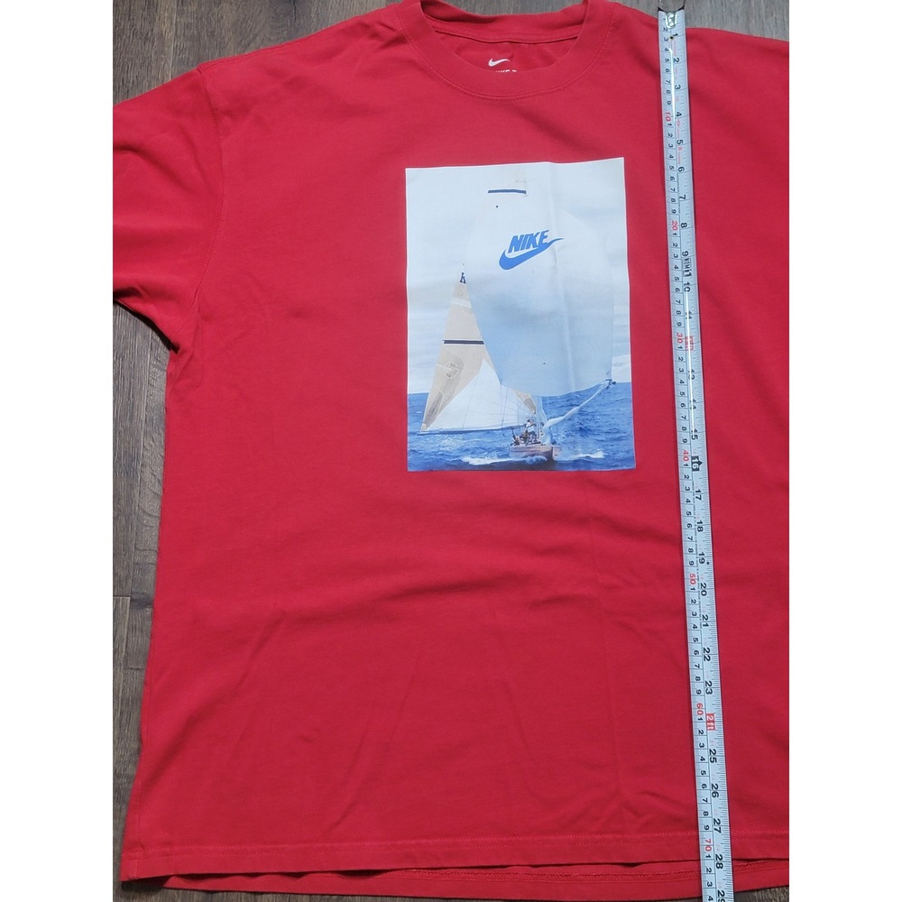 Nike The Nike Tee Graphic‎ T Shirt Red Sailboat Print Mens Large L
